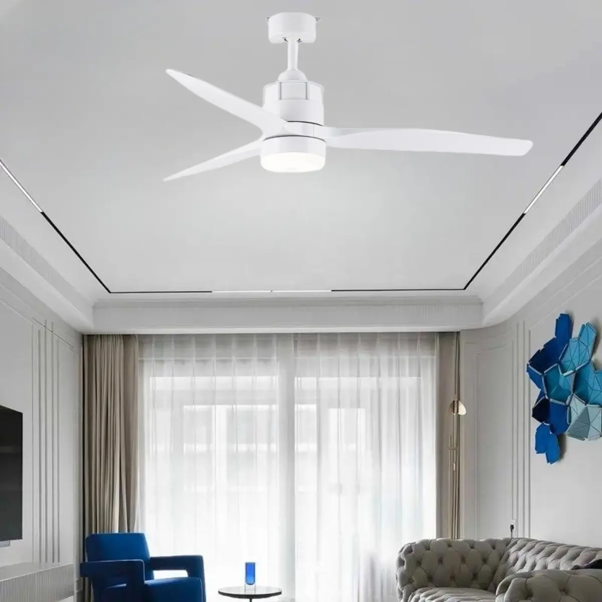 JK ZS-52-21051LK-WH produzione di ventilatori da soffitto In cina ventilatore con luce a Led dimmerabile ventilatore da soffitto moderno