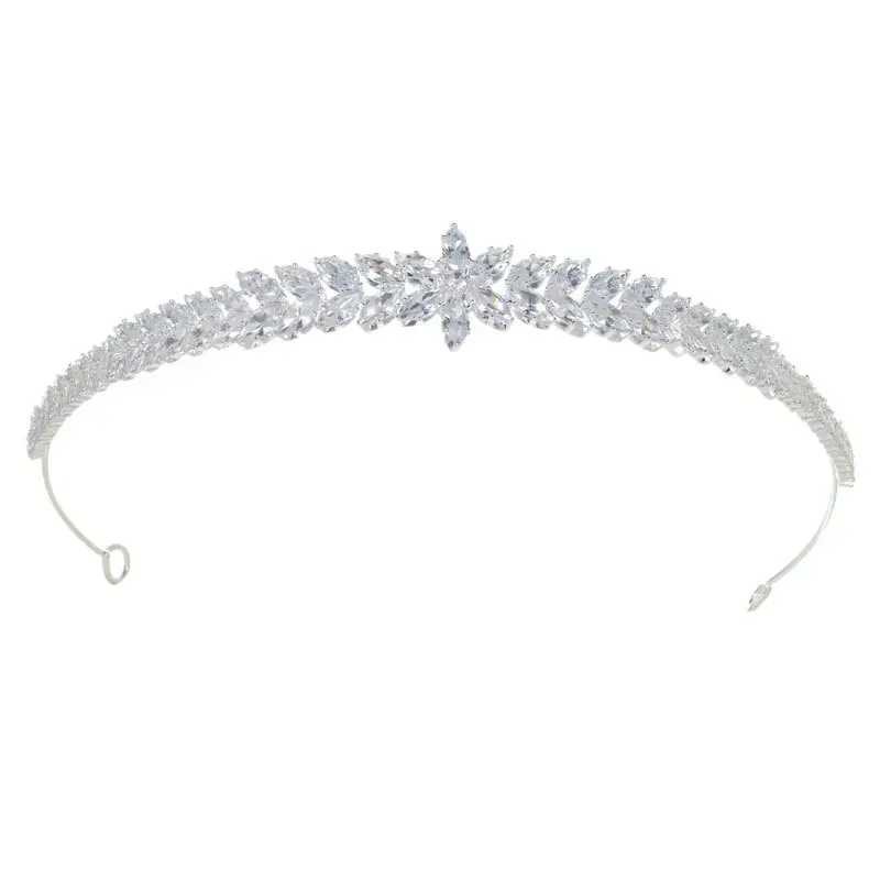 Boda nupcial Zircon diademas cumpleaños reina fiesta dulce 16 Tiaras Zirconia cúbica completa mujeres diademas corona