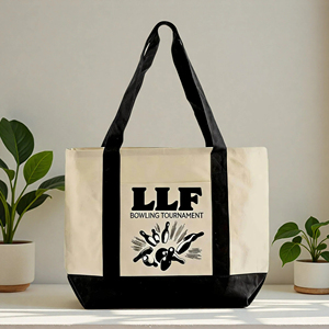 Sac fourre-tout bicolore personnalisé en toile pour le basketball intra-universitaire, idéal pour les événements scolaires promotionnels et les cadeaux sponsorisés - Product Image 2