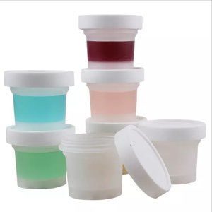 Hot Empty 100ml 200ml Transparent Frosted Ice Cream <strong>Container</strong> Plastic Cup With Lid - Product Image 1