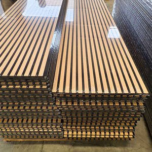 แผ่นผนังอะคูสติกไม้ Acupanel ลายร่องไม้โอ๊ค แผ่นวีเนียร์ไม้สำหรับผนัง - Product Image 1