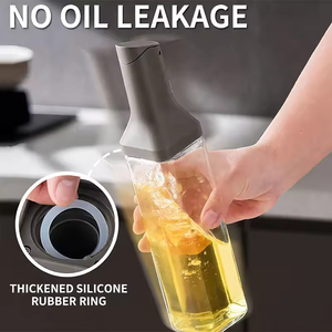 Bottiglia Dispenser <span class=keywords><strong>per</strong></span> <span class=keywords><strong>Olio</strong></span> d'Oliva in Vetro Trasparente da 400ml (14oz), Bottiglia Premium <span class=keywords><strong>per</strong></span> Cucina con Coperchio - Product Image 4