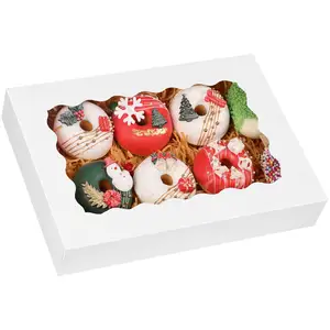 אריזה במפעל מותאם אישית גודל cupcake תיבות מאפיית עוגת עוגיית עם ברור windows cajas para pasteles דה 12x12 x12