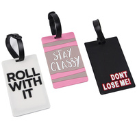 Étiquettes à bagages personnalisées en silicone souple 3D de luxe, tendance, en PVC, résistantes à l'eau, avec nom personnalisé