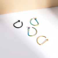 Boxi Ingrosso Piercing per Naso e Labbra, Orecchini, Anelli per Naso a Forma di D in Acciaio Inossidabile, Versatili e alla Moda, Semplici e Compatti