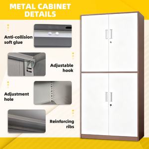 ตู้เก็บของโลหะ4ประตูตู้เหล็กขอบแคบสำหรับตู้เสื้อผ้าห้องนอนขนาดเล็กตู้เหล็กสำหรับจัดระเบียบเสื้อผ้าขนาดกะทัดรัด - Product Image 3