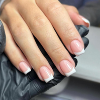 Vente chaude de haute qualité Nude Rose Style français Faux ongles artificiels Gels doux Press-on Design pour les doigts en gros
