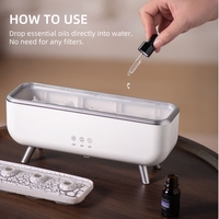 Diffuseur d'huiles essentielles avec capteur sonore dynamique, logo personnalisé, 300 ml, veilleuse colorée, anneaux de fumée, effet flamme méduse