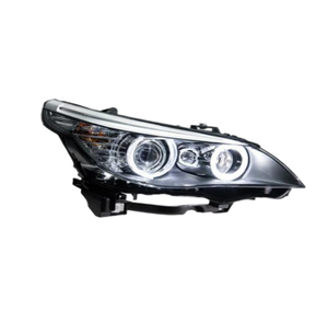 Pour BMW Série 5 E60 03-10, ensemble de phares, version ancienne modifiée en version nouvelle avec lentille LED Angel Eye pour feux de croisement halogènes - Product Image 6