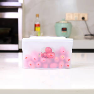Factory wholesale hot sale bpa free zipper freezer bag food grade peva silicone storage bag