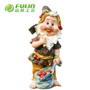Statue de gnome de jardin en polyrésine grandeur nature, <span class=keywords><strong>nains</strong></span> en plein air, rassemblés dans un cerisier, pour parc, centre commercial, décoration de sculpture de dessin animé artificielle - Product Image 1