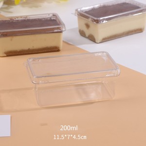 Boîte d'emballage carrée jetable <span class=keywords><strong>EMOER</strong></span> en PET transparent de qualité alimentaire, recyclable, pour desserts, gâteaux, sushis et salades - Product Image 4