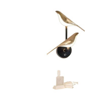 Applique murale moderne Boyid Sparrow Call à double LED, abat-jour en verre, design oiseau plaqué or pour salon, couloir, escalier