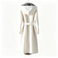 Nouveau Manteau d'Hiver Décontracté Long en Laine et Cachemire pour Femme 2026, Modèle à Capuche avec Fourrure, Coupe Ample et Chaude, Vente en Gros - Meilleures Ventes