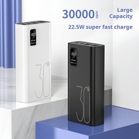 Chargeur rapide bidirectionnel OEM PD22.5W 20W, 30000mAh, ultra fin, charge solaire, type-C, alimentation mobile, batterie externe polymère