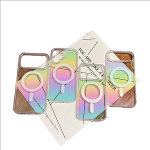 Custodia per telefono in TPU protettiva Anti-caduta con gradiente <span class=keywords><strong>arcobaleno</strong></span> grande foro per <span class=keywords><strong>iPhone</strong></span> 17 16 Tecno coperchio magnetico a piastra colorata - Product Image 5