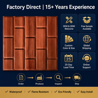 Panel Dinding PVC Motif Kayu 3D Embossed Ringan, Mudah Dipasang, untuk Industri, Kantor, dan Restoran (Grosir)