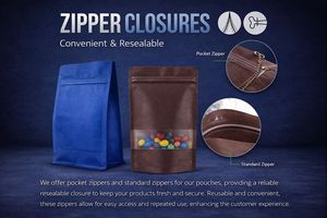 Pochette à café avec fermeture éclair et valve |   Sac refermable haute barrière |   Impression personnalisée, fourniture OEM - Product Image 5