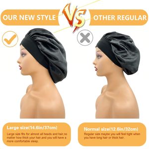 Vente en gros personnalisé monocouche Super Big Floral Printing Leopard Breathable High Stretchy Beauty Sleeping Cap Bonnet en satin soyeux - Product Image 4