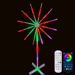 4.5M Outdoor LED Fireworks Strip Light Sound Recognize Music Rhythm Activated Digital Control Christmas Tree Party Decor Light