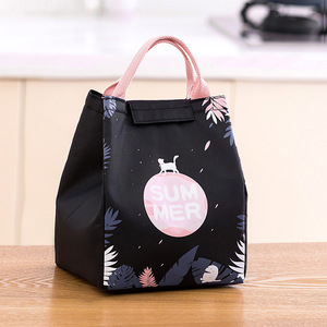 Lunch Bag Insulated Oxford Cloth Aluminum Foil Summer Print Design For Students Office Workers - Product Image 1
