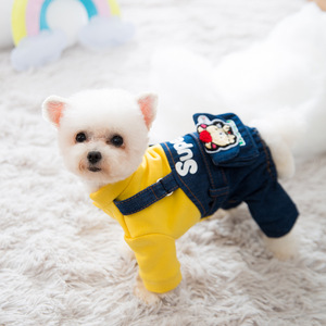 Mono <span class=keywords><strong>de</strong></span> algodón vaquero para mascotas, <span class=keywords><strong>ropa</strong></span> bonita para primavera y otoño, <span class=keywords><strong>2022</strong></span> - Product Image 3