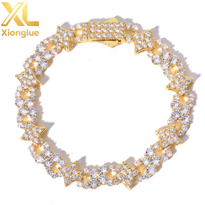 Brazalete de Lujo Estilo Hip-Hop con Moissanita de 12mm, Chapado en Rodio, Plata de Ley 925, Diseño de Cadena de Estrella de 8 Puntas con Engaste de Garra, Joyería Unisex - Product Image 5