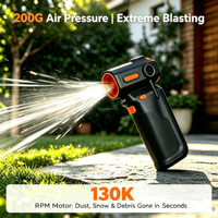 Souffleur d'air OEM ODM rechargeable sans balais 150W puissant avec 3 buses, lumière LED, pour la maison, l'extérieur et l'ordinateur, dépoussiéreur en gros