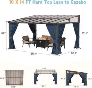 <span class=keywords><strong>10</strong></span> x14 gazebos קשה העליון רזה gazebos קיר הר גזיבו כבד גאזבוס חיצוני עם וילונות ו netting - Product Image 4