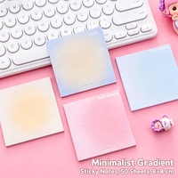 Bloc-notes minimaliste professionnel à dégradé de couleurs, 8*8 cm, papier épais 80 g/m², notes autocollantes pour une utilisation quotidienne et au bureau
