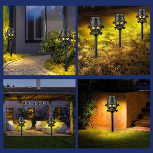 Nueva cabeza de esqueleto Fl.ame La.mp decoración de Halloween patio decoración de jardín al aire libre luz al aire libre - Product Image 4