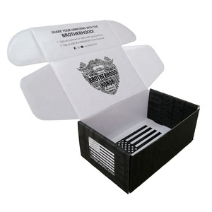 Boîte postale d'emballage cosmétique rose ondulé recyclable avec logo personnalisé d'usine OEM boîte d'expédition en papier personnalisée avec éponge en relief - Product Image 2