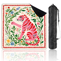 Tapis de jeu de mahjong tropical floral de 31,5 pouces avec support en caoutchouc antidérapant, tapis de jeu personnalisé pour mahjong, poker, dominos, vente en gros OEM