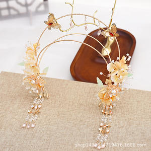 Neue chinesische Art Xiuhe Braut Kopf bedeckung Klassische Hochzeit Accessoires mit Saint Crown Makeup Legierung Material Hochzeits anzug - Product Image 4