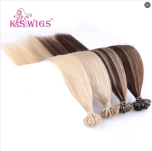 Extensiones de Cabello K.SWIGS con Queratina, 1g/1s, 12-28 Pulgadas, Lacio, Duradero, Virgen, Punta en U - Product Image 1