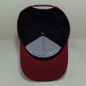 Casquette de golf brodée à rehaussement 3D ajustable personnalisée Casquette de camionneur à bord incurvé à 5 panneaux Casquette de baseball à dos en maille et trou découpé au laser - Product Image 4