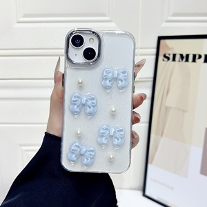 Per 17promax & per 11 custodia in TPU con fiocco glitterato antiurto con impugnatura per telefono 3D Design trasparente e personalità - Product Image 4