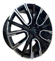 Jantes en aluminium forgé monobloc multi-rayons S1-00210 noir brillant avec face usinée, 17-24 pouces, PCD, ET, CB personnalisés