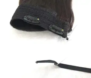 12 inci halus Afro klip keriting dalam rambut satu bagian Halo tak terlihat ikat kepala kawat Remy Halo ekstensi rambut rambut manusia Dekat saya