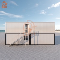 Maison préfabriquée moderne à deux étages DXH Custom, en conteneurs, avec panneaux sandwich en acier, pour chambre, villa, appartement, hôtel, dortoir, usage domestique