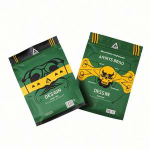 Petite pochette alimentaire debout zippée personnalisée de 3.5 oz Sacs en mylar anti-odeurs avec impression par gravure Emballage alimentaire pour animaux de compagnie à thermoscellage sur 3 côtés - Product Image 1