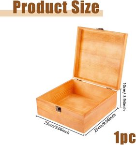 Lớn mộc mạc cổ bằng gỗ lưu trữ container bền Pine quà lưu niệm hộp bản lề nắp phía trước Clasp sơn kỹ thuật <span class=keywords><strong>Mya</strong></span> thương hiệu - Product Image 5
