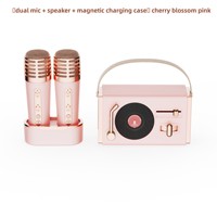 C-220 PLUS Haut-parleur Karaoké Portable Mini Hifi à Succès, Changeur de Voix DJ pour Fêtes, Double Micro Magnétique Rechargeable