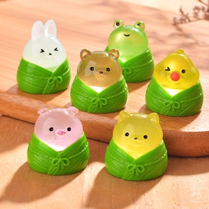 Petites décorations en résine pour jardinage paysager, animaux de dessin animé Zongzi, pour le Festival des Bateaux-Dragons : <span class=keywords><strong>petit</strong></span> lapin et cochon - Product Image 3