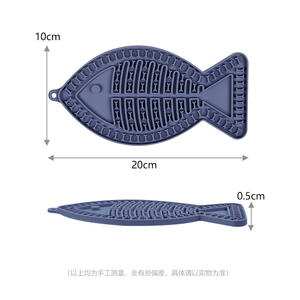 Odorless Wear-Resistant Pet <b>Silicone</b> Feeding <b>Mat</b> Fish-Shaped Cat Meal <b>Mat</b> Food Grade Durable for Birds Application - Product Image 5