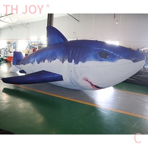 Ballon publicitaire gonflable en forme de requin pour l'extérieur, modèle de requin gonflable avec éclairage LED - Product Image 3