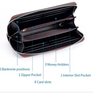 Genuine Leather Luxury Long Ladies Simple <b>RFID</b> Feature Open Closure Type Short <b>Wallet</b> Purse Coin for Women Girls Wholesale - Product Image 5