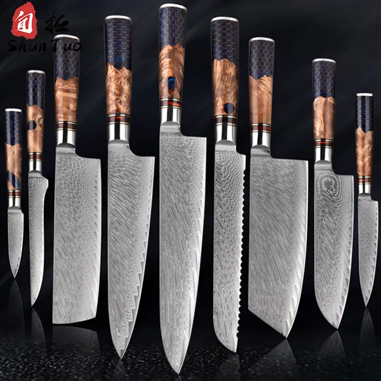 yangjiang custom 6 piece japanese professional kitchen butcher knives bag chef knifes sets for chefs