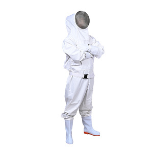 Combinaison de protection abeille ignifuge blanche <span class=keywords><strong>Anti</strong></span>-<span class=keywords><strong>guêpe</strong></span> PE matériel pompier costume d'abeille costume d'apiculture vêtements de travail personnalisés - Product Image 5