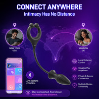 Plug anal avec anneau pénien, 10 modes de vibration, contrôle par application, Bluetooth, étanche, en silicone, jouet sexuel anal pour hommes et couples